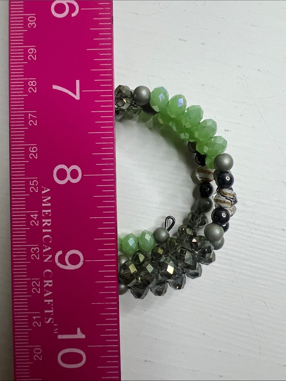 Green Multicolored Beaded Stretch Wrap - Picture 10 of 11